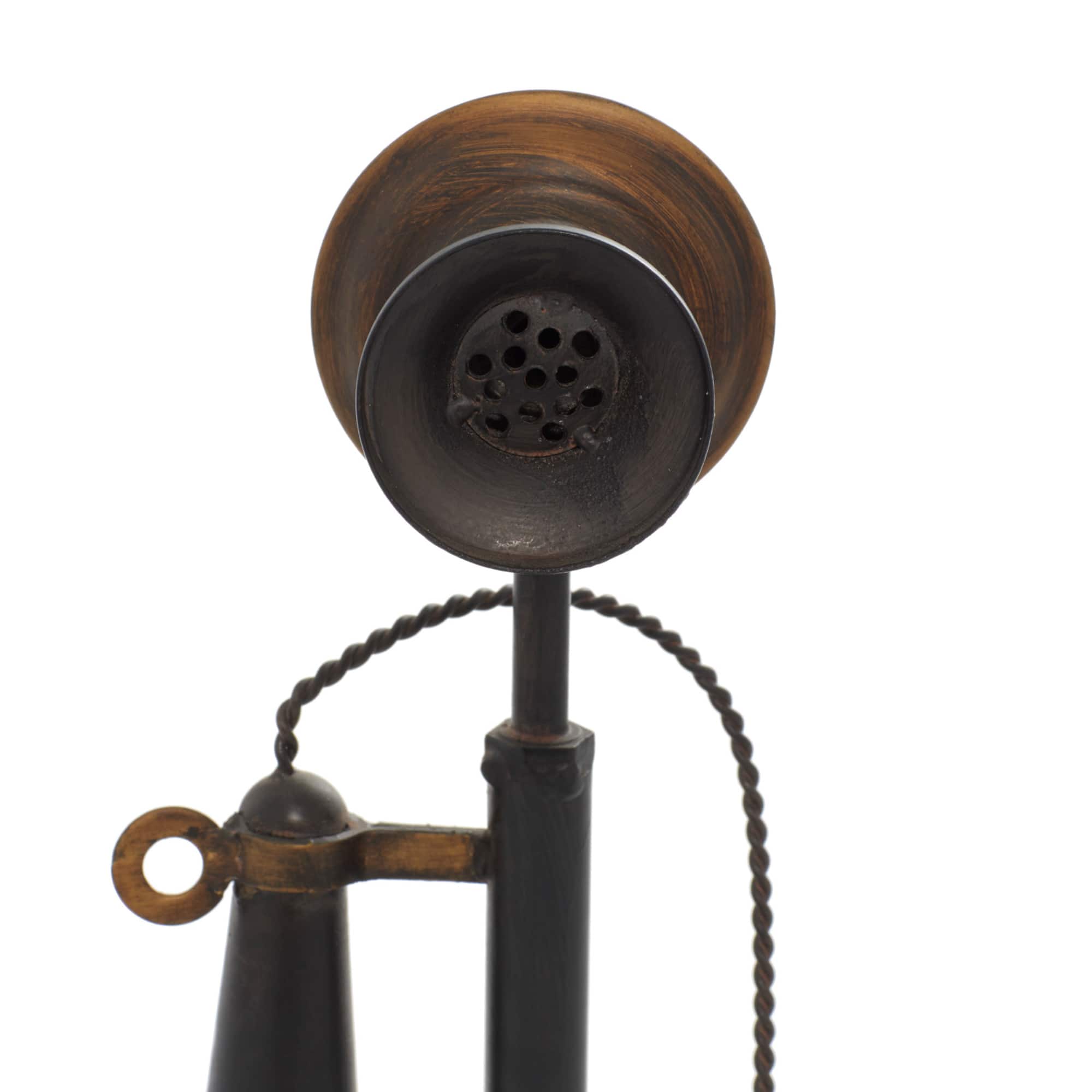 13" Antique Candlestick Phone Table Accent